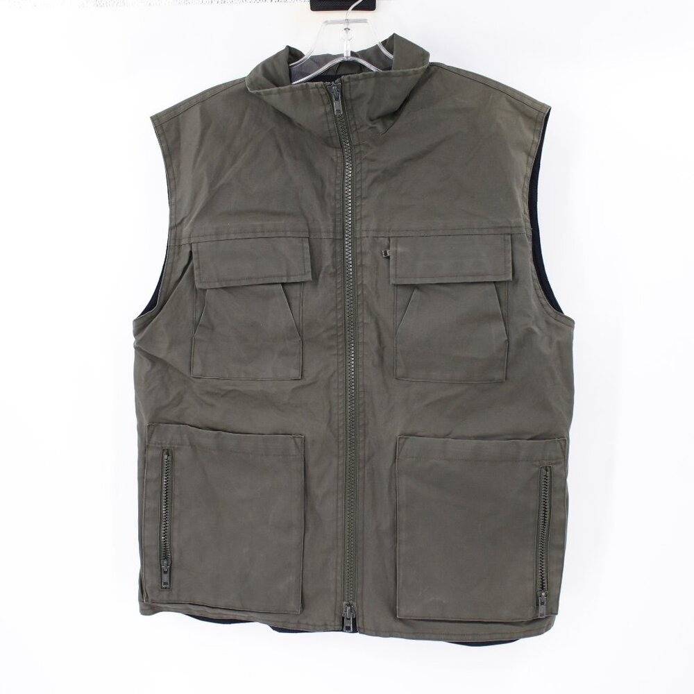 Vintage Banana Republic Vest Men’s Medium waxed Utility Pockets Cotton Nylon